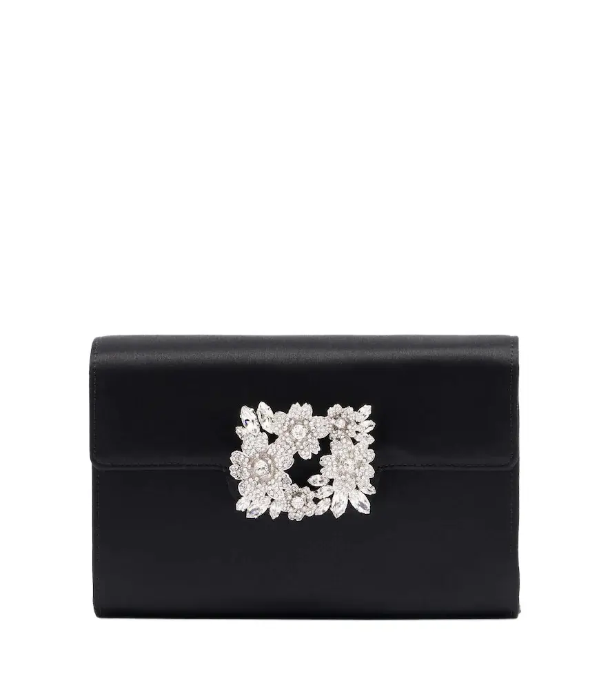 Roger Vivier Efflorescence Mini embellished satin clutch