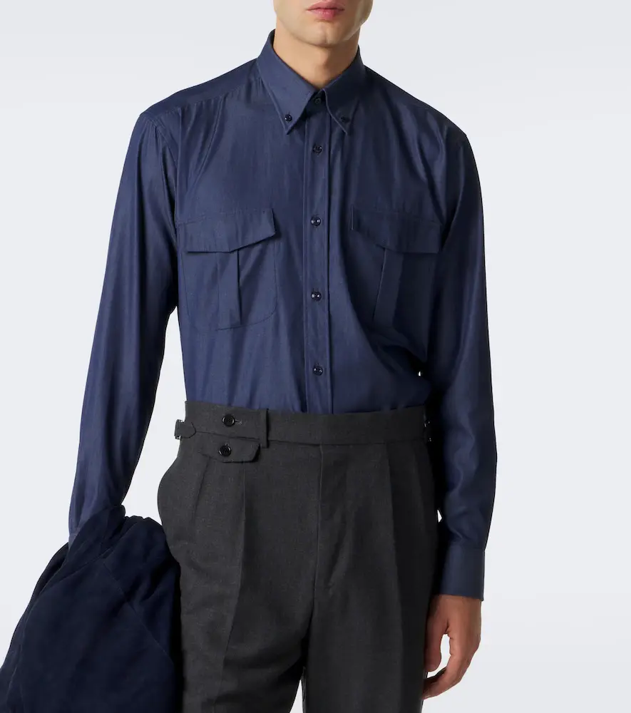 Charvet Cotton chambray shirt | Thumbnail 6 Charvet Cotton chambray shirt | Thumbnail 6