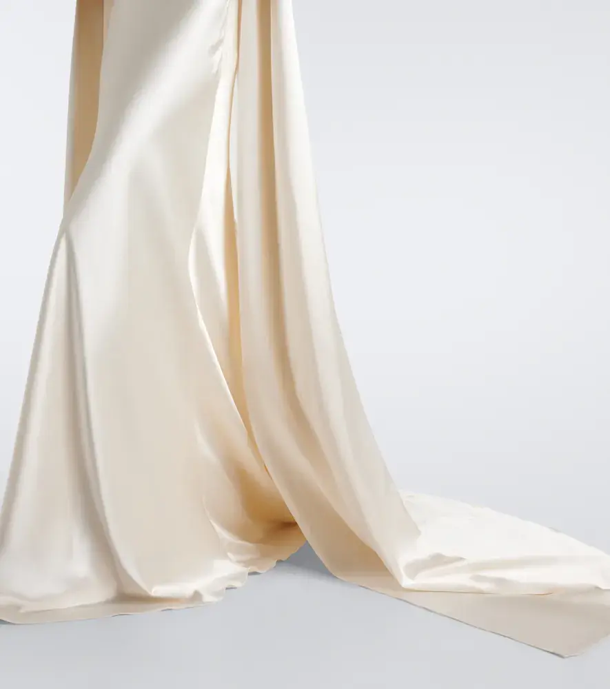 Danielle Frankel Bridal Aiden scarf-detail silk satin gown | Thumbnail 3 Danielle Frankel Bridal Aiden scarf-detail silk satin gown | Thumbnail 3