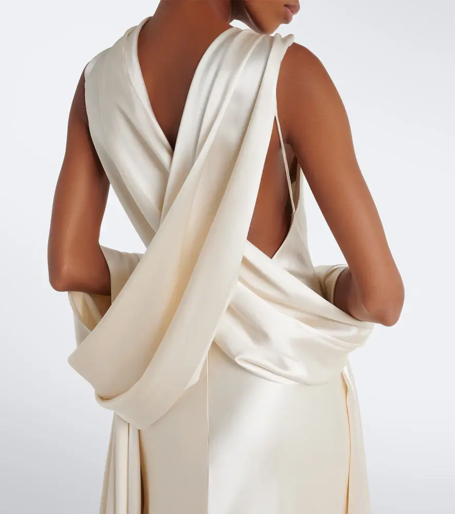 Danielle Frankel Bridal Aiden scarf-detail silk satin gown | Thumbnail 5 Danielle Frankel Bridal Aiden scarf-detail silk satin gown | Thumbnail 5