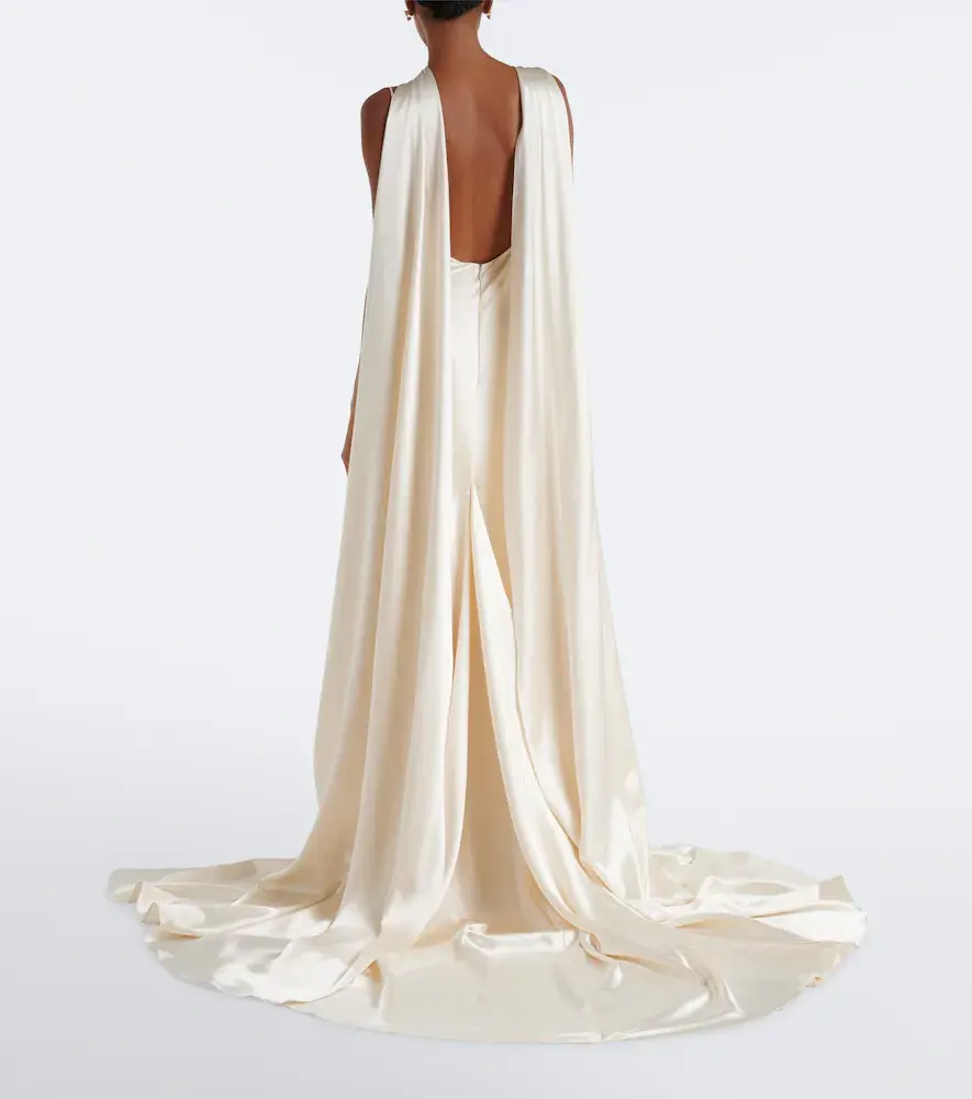 Danielle Frankel Bridal Aiden scarf-detail silk satin gown | Thumbnail 6 Danielle Frankel Bridal Aiden scarf-detail silk satin gown | Thumbnail 6