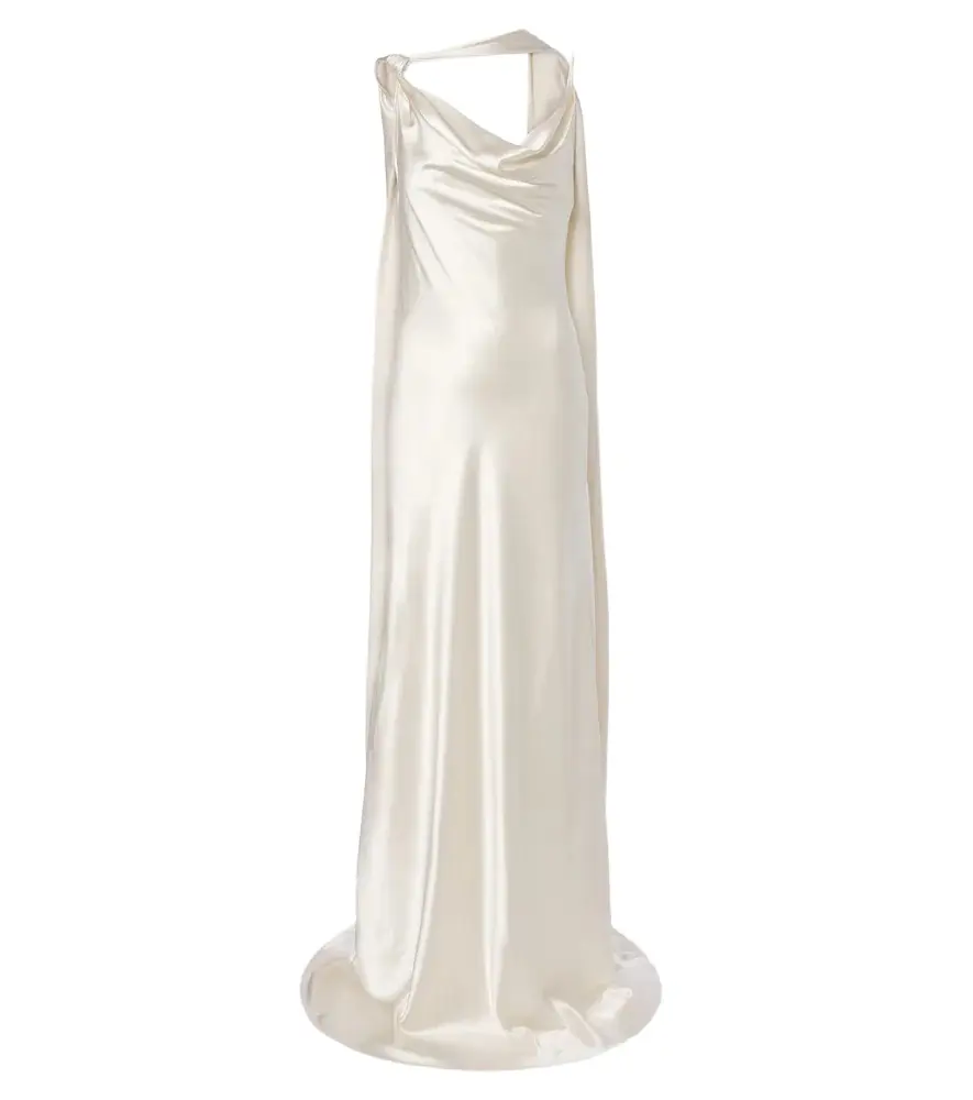 Danielle Frankel Bridal Aiden scarf-detail silk satin gown