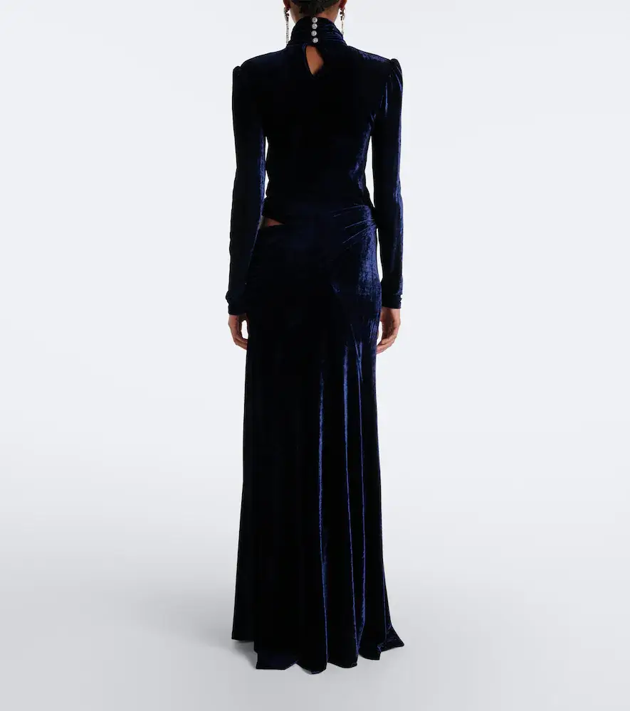 Rabanne Draped embellished velvet maxi skirt | Thumbnail 2 Rabanne Draped embellished velvet maxi skirt | Thumbnail 2