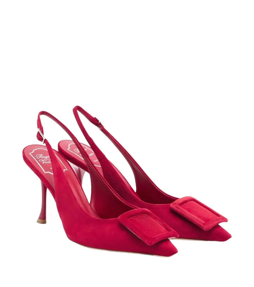 Roger Vivier Viv' In The City suede slingback pumps