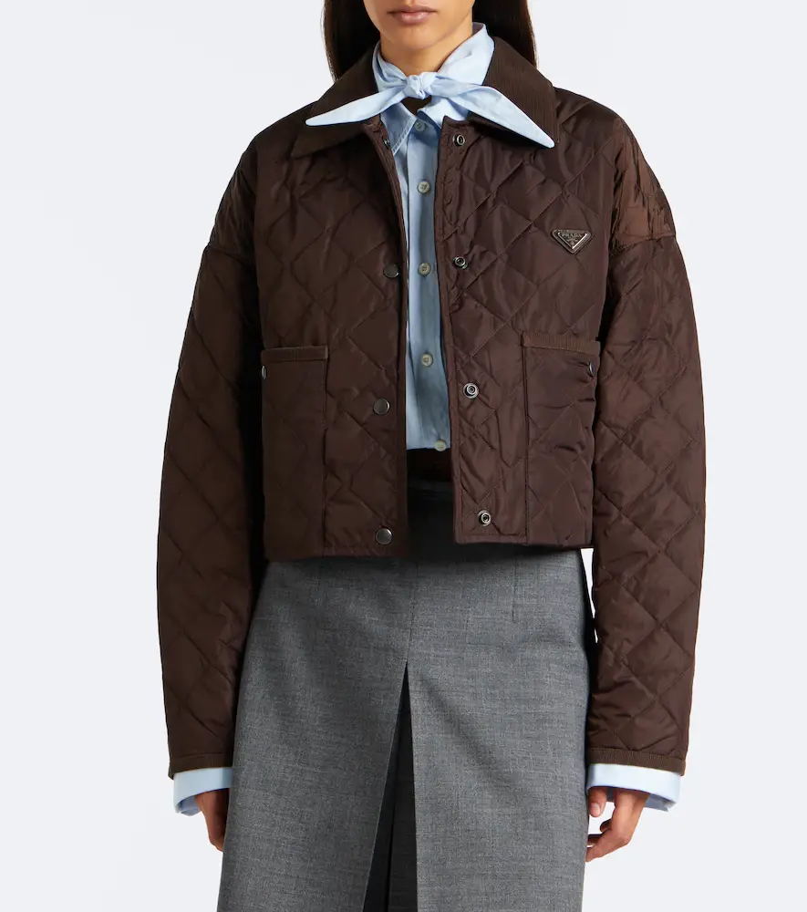 Prada Re-Nylon corduroy-trimmed cropped jacket | Thumbnail 2
