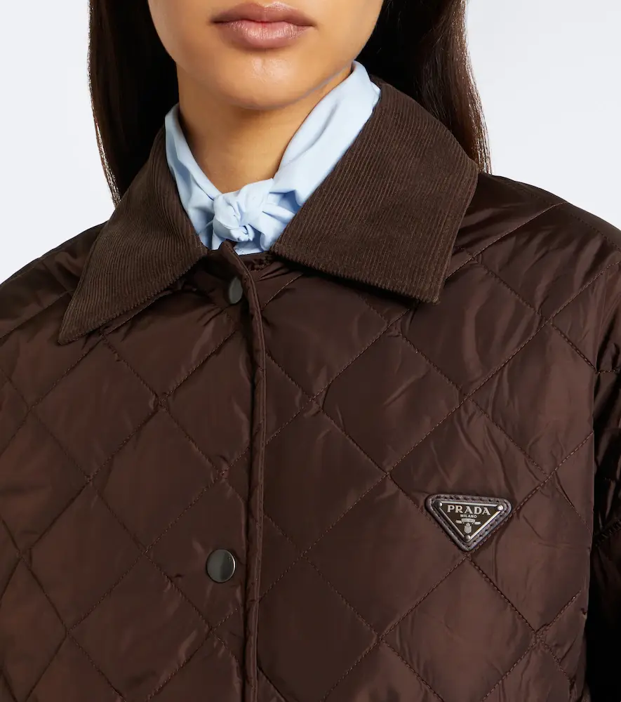 Prada Re-Nylon corduroy-trimmed cropped jacket | Thumbnail 3