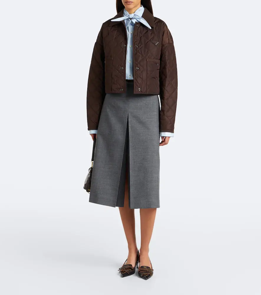 Prada Re-Nylon corduroy-trimmed cropped jacket | Thumbnail 5