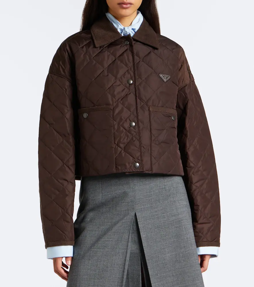 Prada Re-Nylon corduroy-trimmed cropped jacket | Thumbnail 6