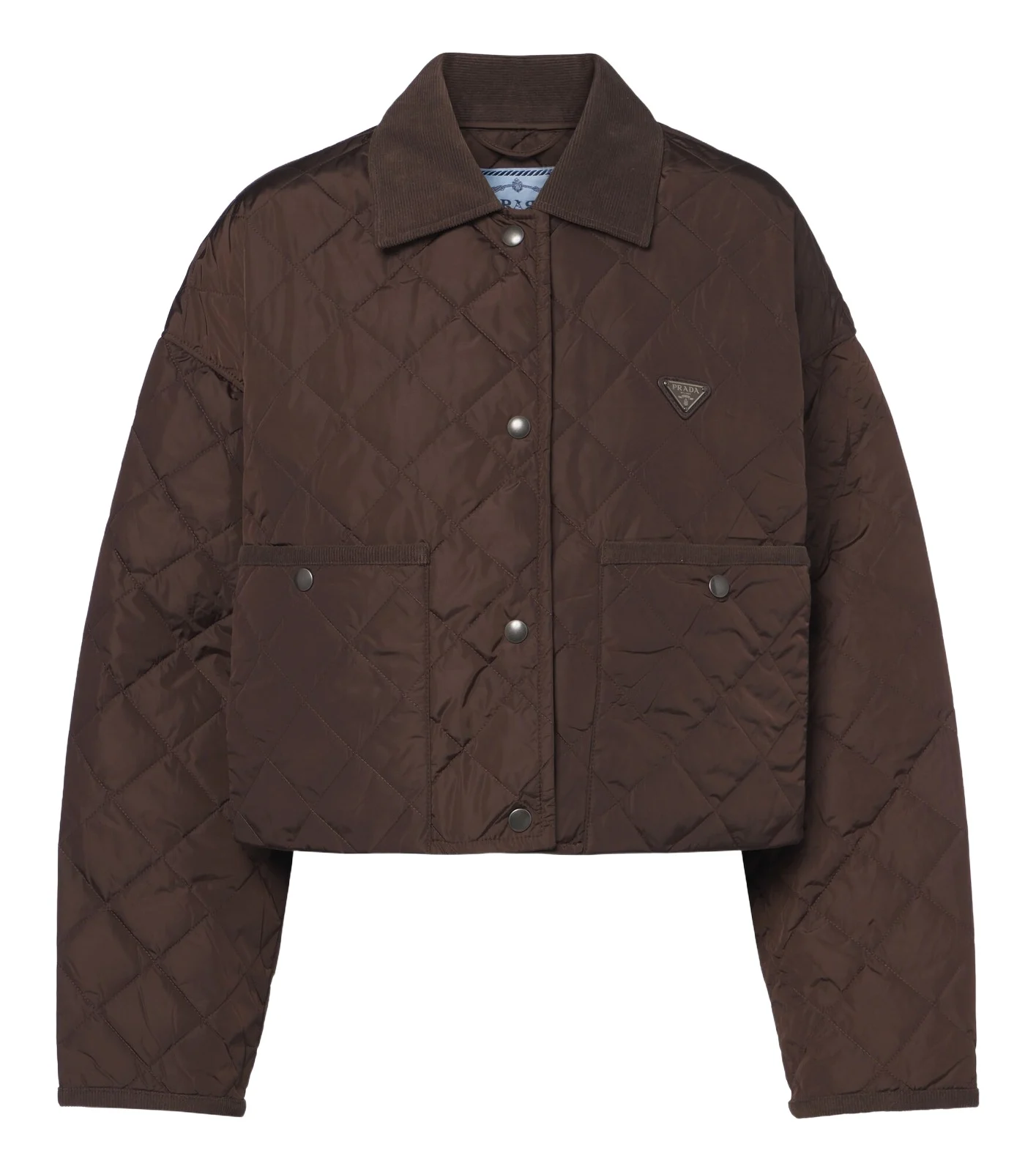 Prada Re-Nylon corduroy-trimmed cropped jacket