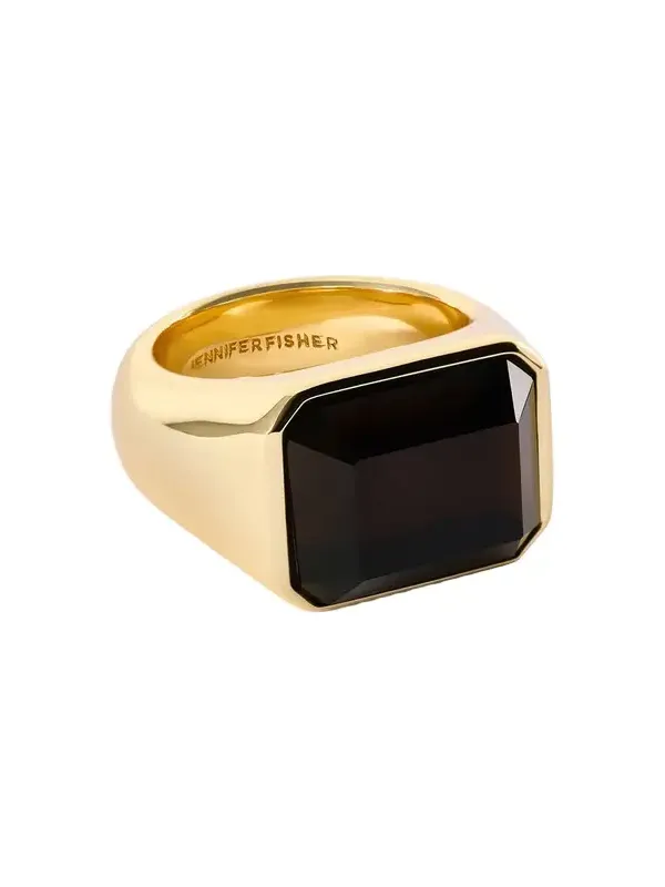 Jennifer Fisher Semi-Precious Emerald Signet Ring Smoky Quartz / 7 Jennifer Fisher Semi-Precious Emerald Signet Ring Smoky Quartz / 7