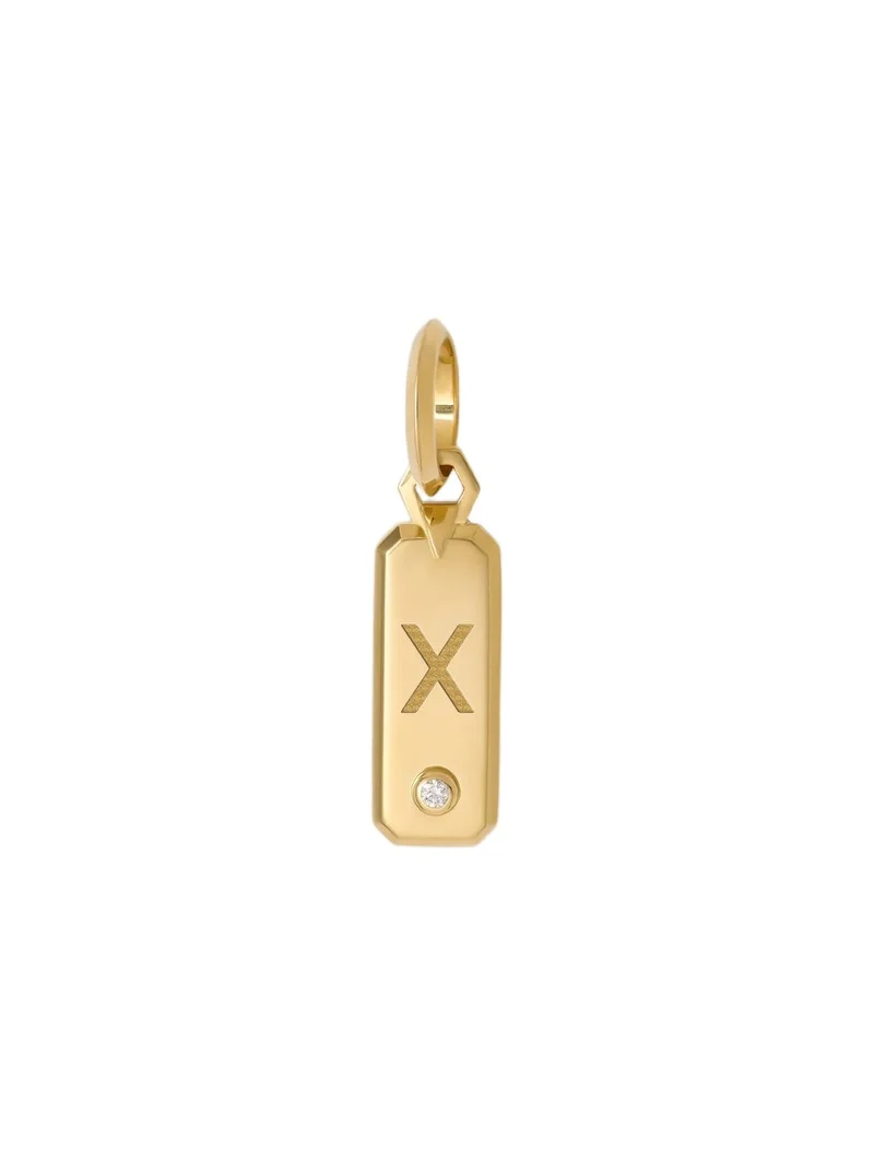 Jennifer Fisher Jennifer Fisher Minimal Block Letter Dog Tag in 18K Yellow Gold X