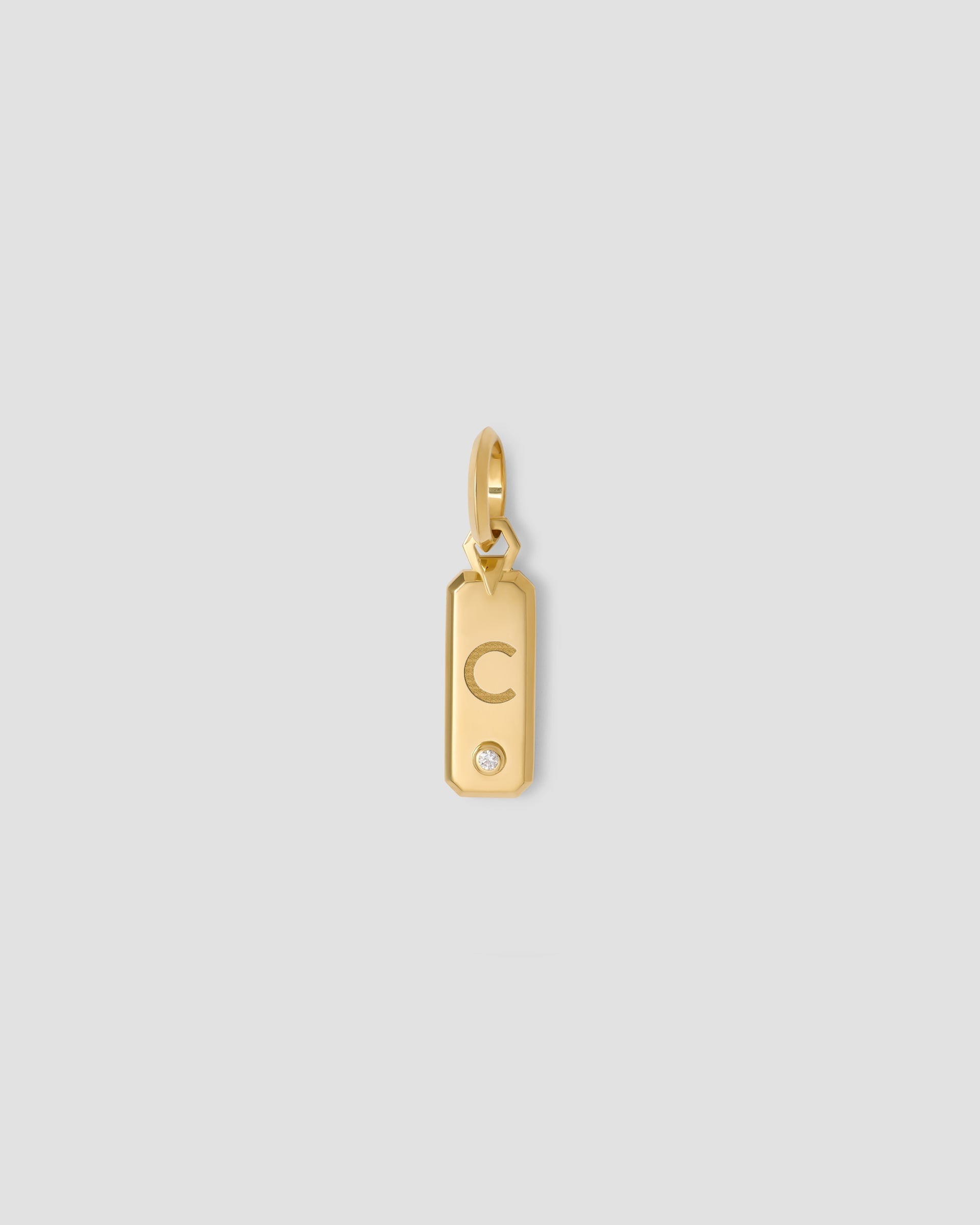 Jennifer Fisher Jennifer Fisher Minimal Block Letter Dog Tag in 18K Yellow Gold C