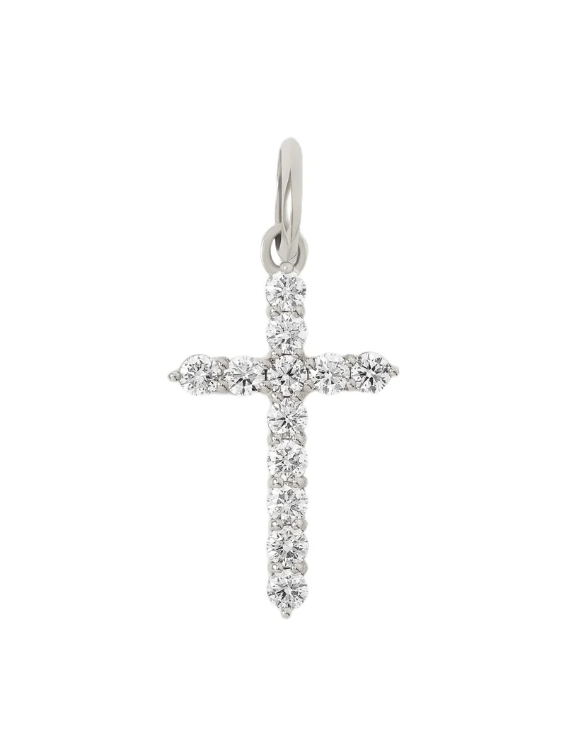 Jennifer Fisher Medium Floating Diamond Cross 18K Yellow Gold