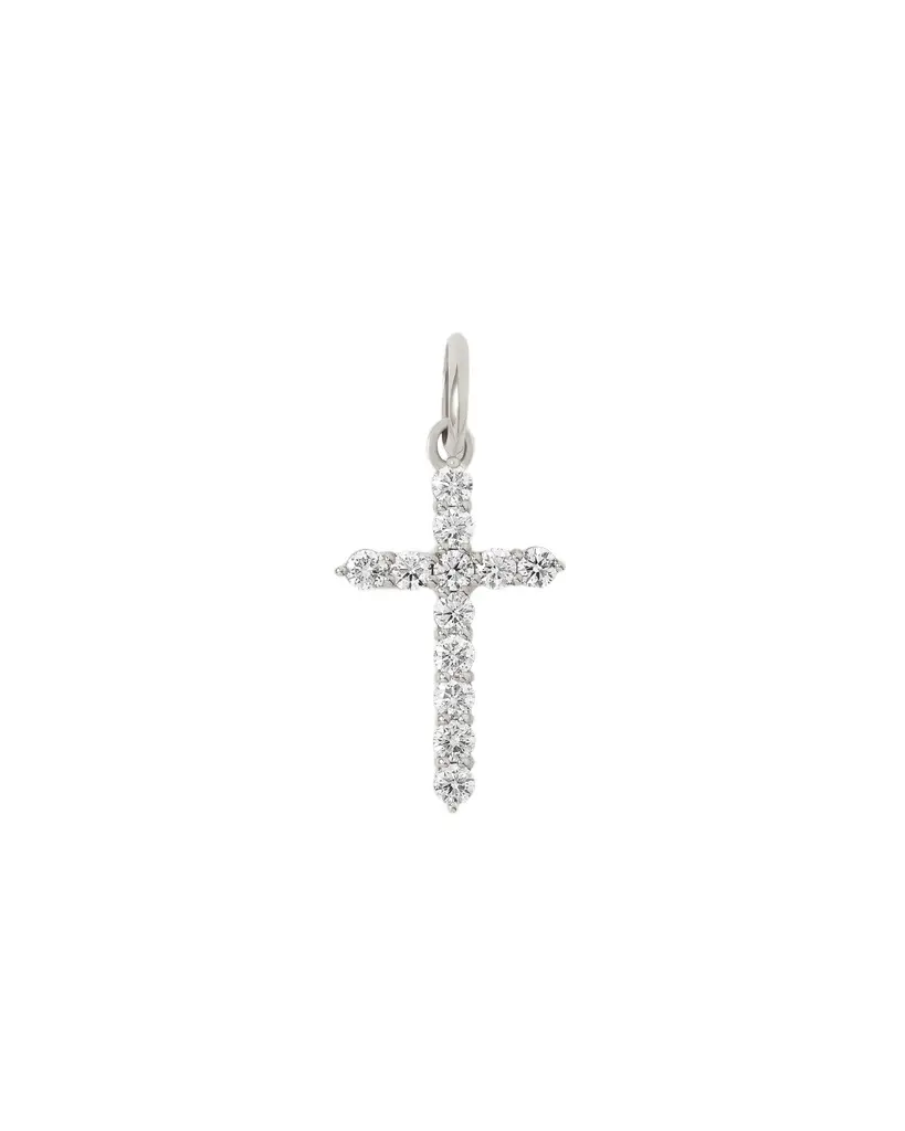 Jennifer Fisher Jennifer Fisher Medium Floating Diamond Cross 18K Yellow Gold