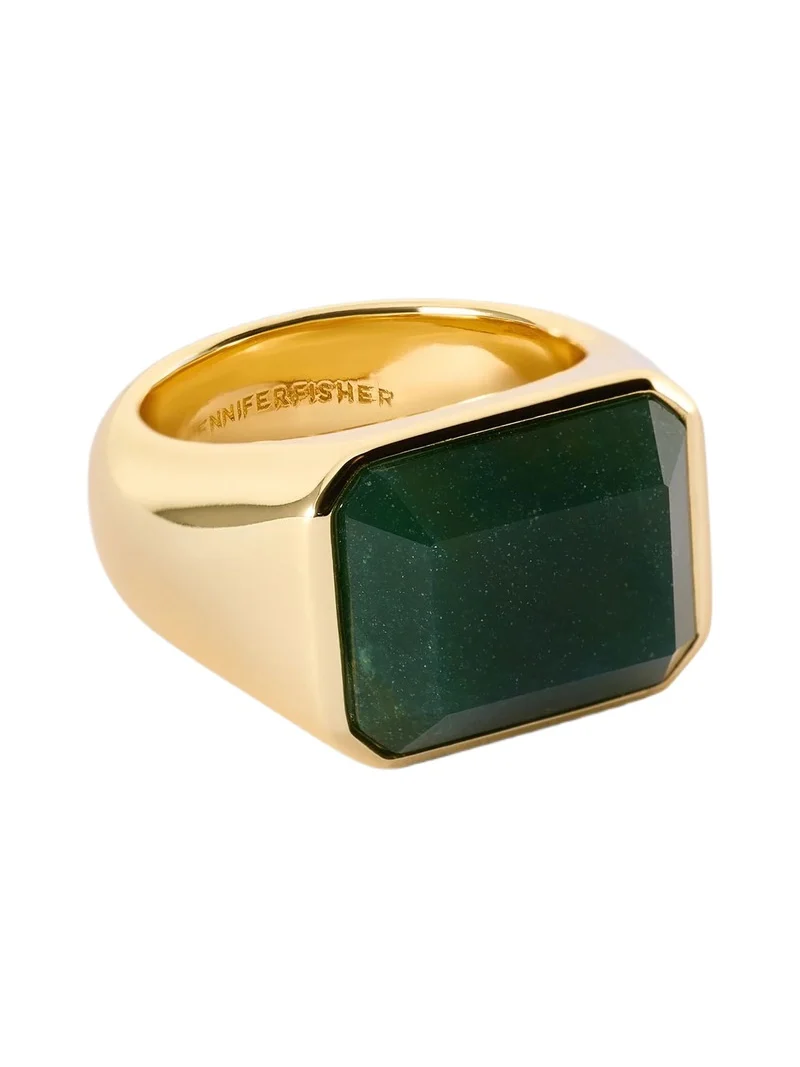 Jennifer Fisher Jennifer Fisher Semi-Precious Emerald Signet Ring Green Moss / 6