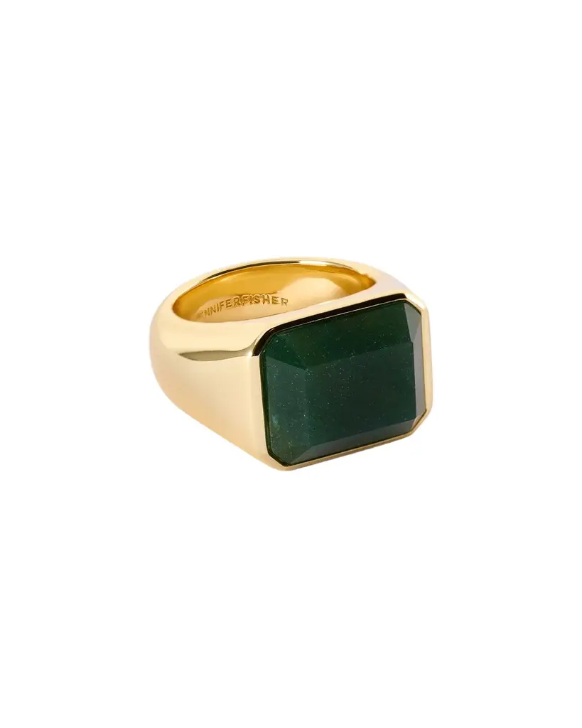 Jennifer Fisher Jennifer Fisher Semi-Precious Emerald Signet Ring Green Moss /