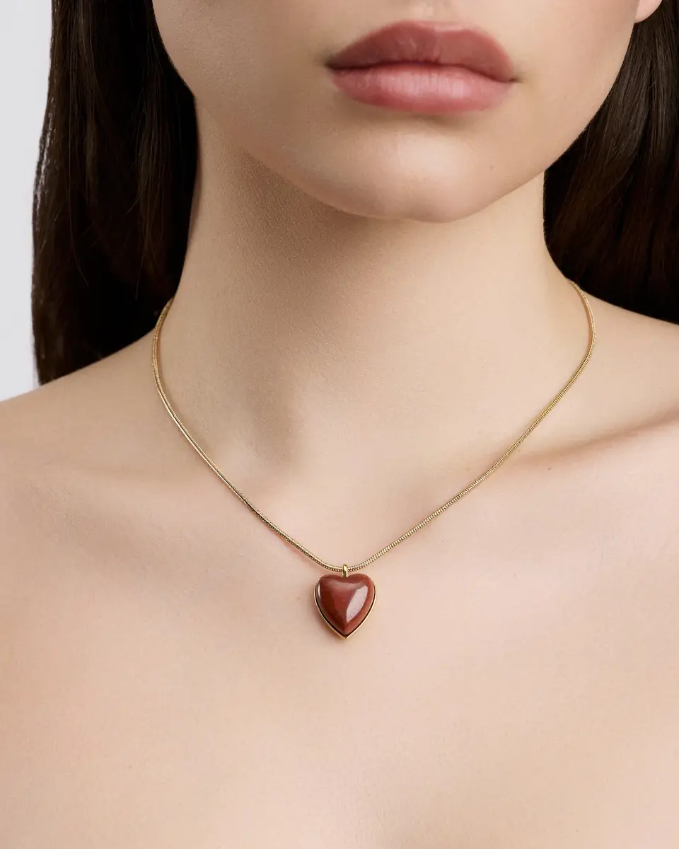 Jennifer Fisher Jennifer Fisher Semi-Precious Small Heart Chain Necklace African Turquoise | Thumbnail 2 Jennifer Fisher Jennifer Fisher Semi-Precious Small Heart Chain Necklace African Turquoise | Thumbnail 2