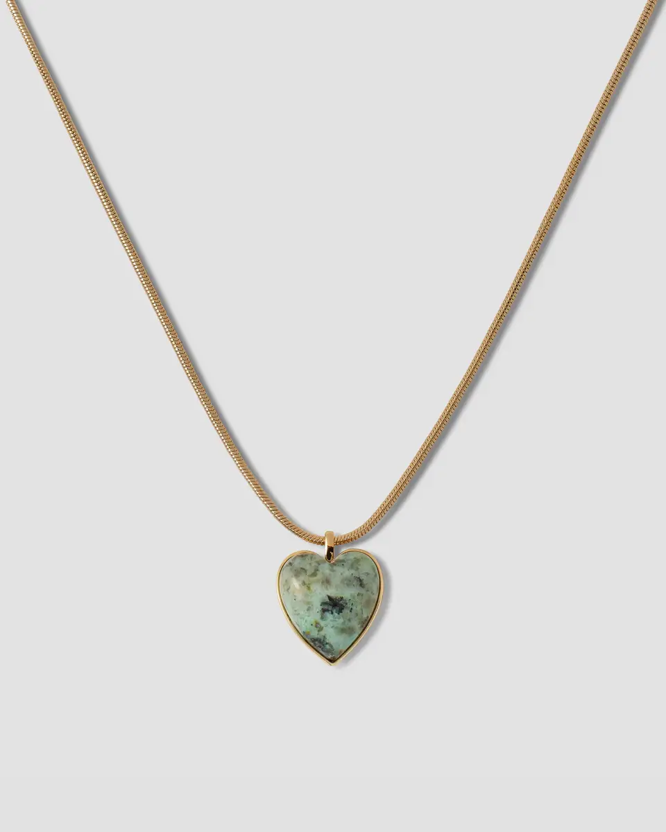 Jennifer Fisher Jennifer Fisher Semi-Precious Small Heart Chain Necklace African Turquoise