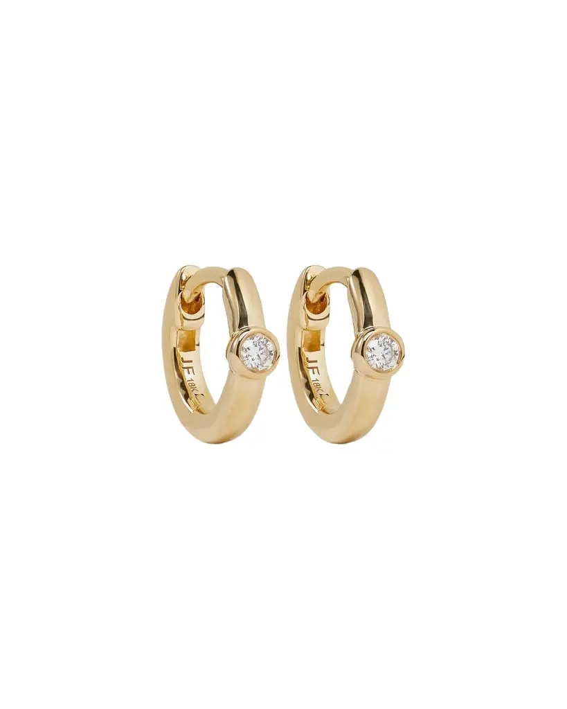 Jennifer Fisher 18K Essential Single Stone Tiny Huggie 6mm Jennifer Fisher 18K Essential Single Stone Tiny Huggie 6mm