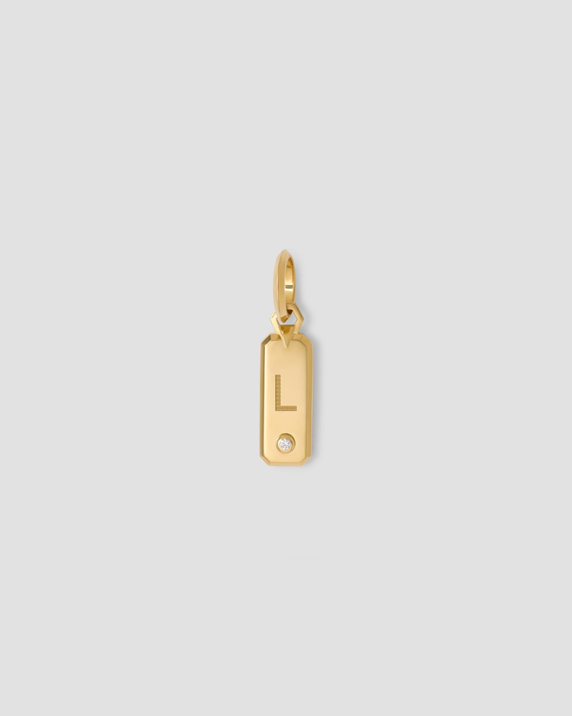 Jennifer Fisher Jennifer Fisher Minimal Block Letter Dog Tag in 18K Yellow Gold L