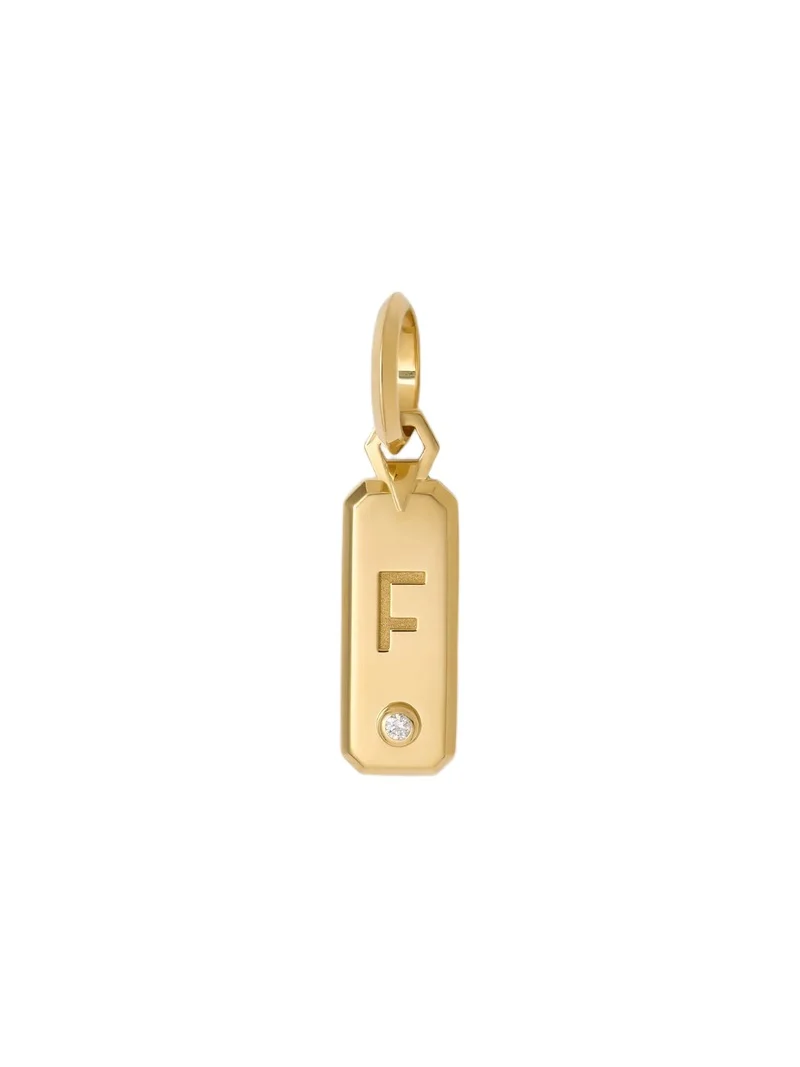 Minimal Block Letter Dog Tag in 18K Yellow Gold F