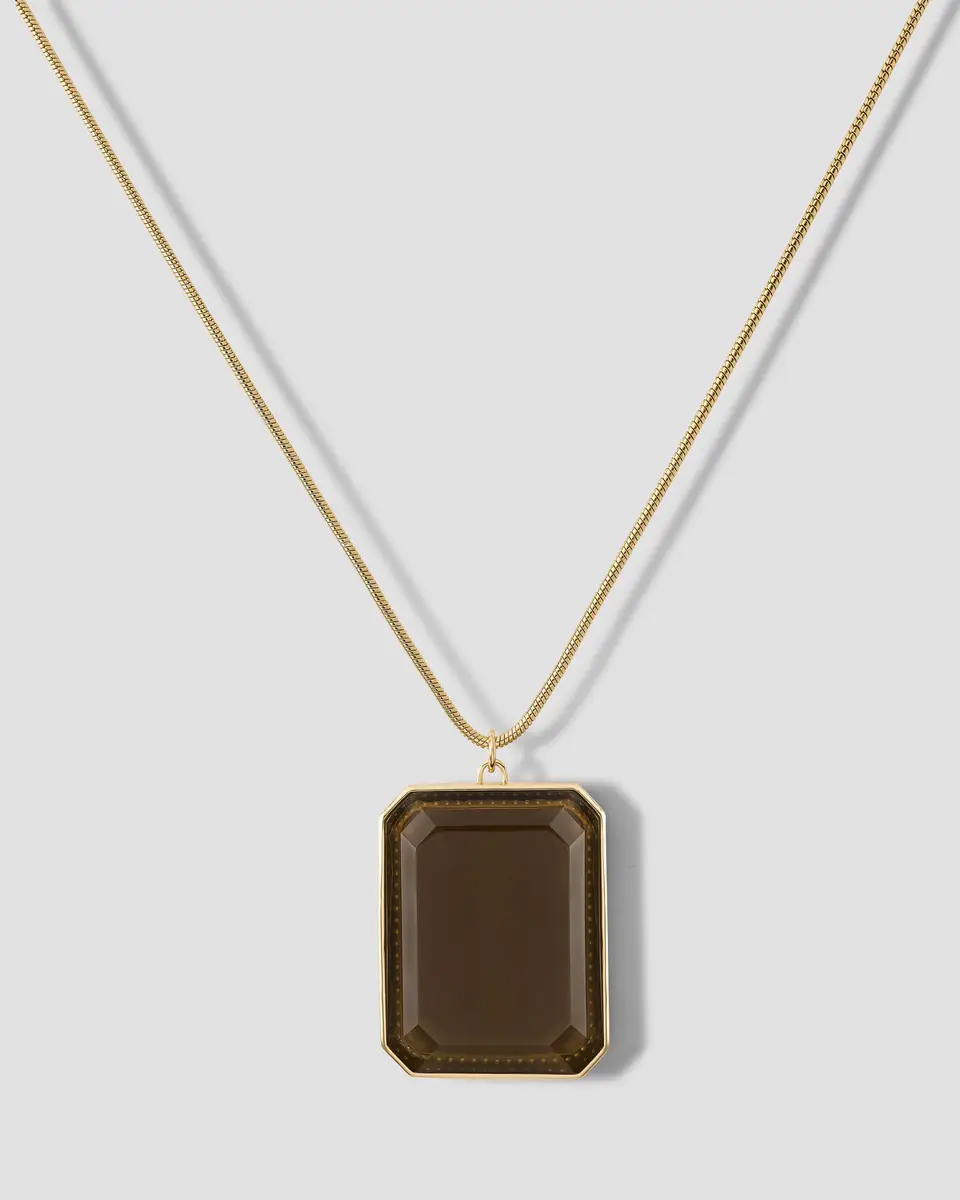 Jennifer Fisher Semi-Precious Emerald Chain Necklace Smoky Quartz Jennifer Fisher Semi-Precious Emerald Chain Necklace Smoky Quartz