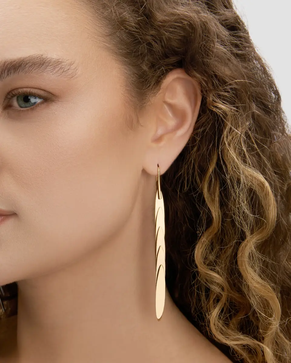 Jennifer Fisher Jennifer Fisher Long Feather Earrings Two Tone | Thumbnail 2 Jennifer Fisher Jennifer Fisher Long Feather Earrings Two Tone | Thumbnail 2
