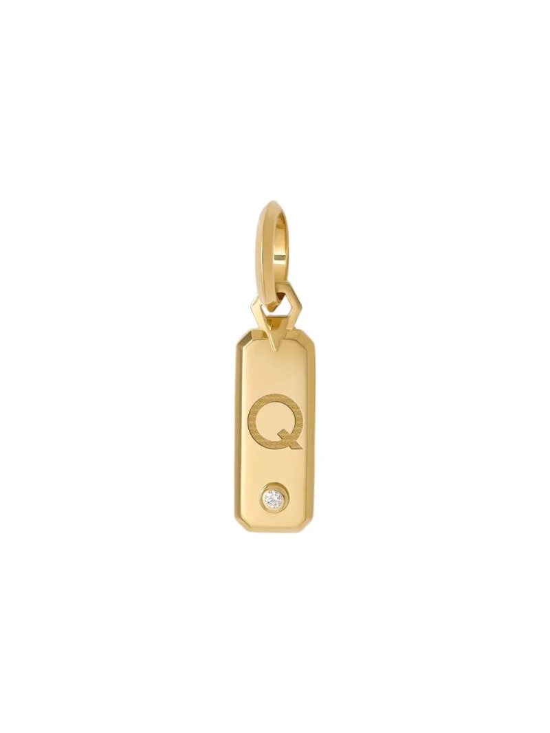 Jennifer Fisher Jennifer Fisher Minimal Block Letter Dog Tag in 18K Yellow Gold Q