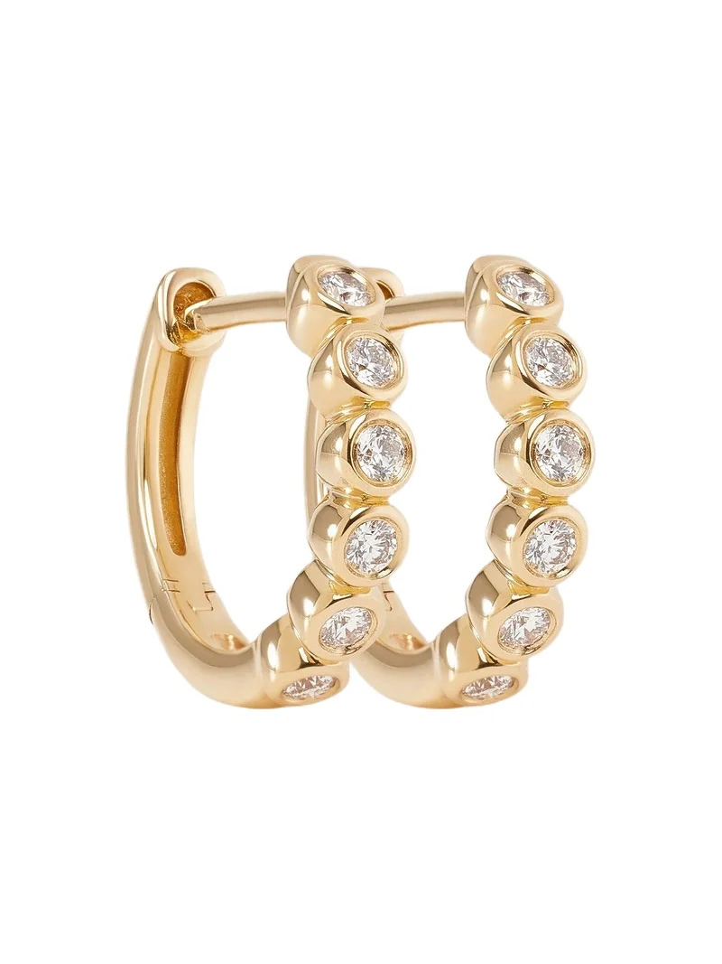 Essential Round Diamond Bezel Huggie Small