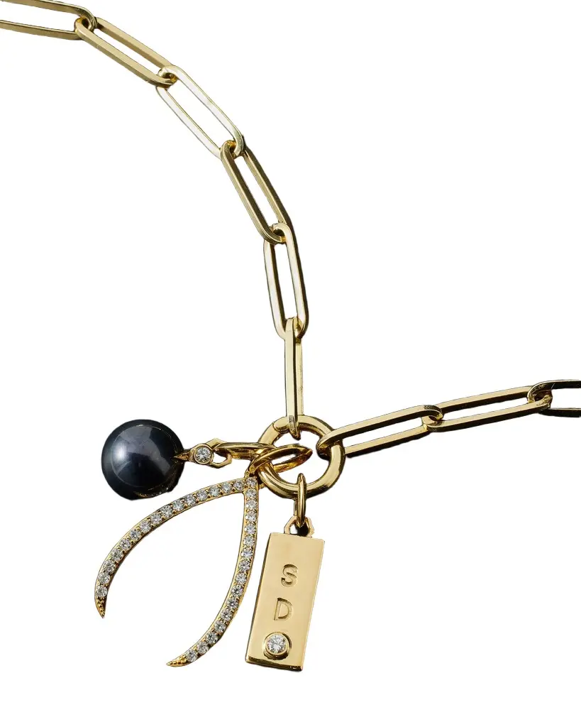 Jennifer Fisher Large Long Link with Circle Push Clasp 18 / 14K Jennifer Fisher Large Long Link with Circle Push Clasp 18 / 14K