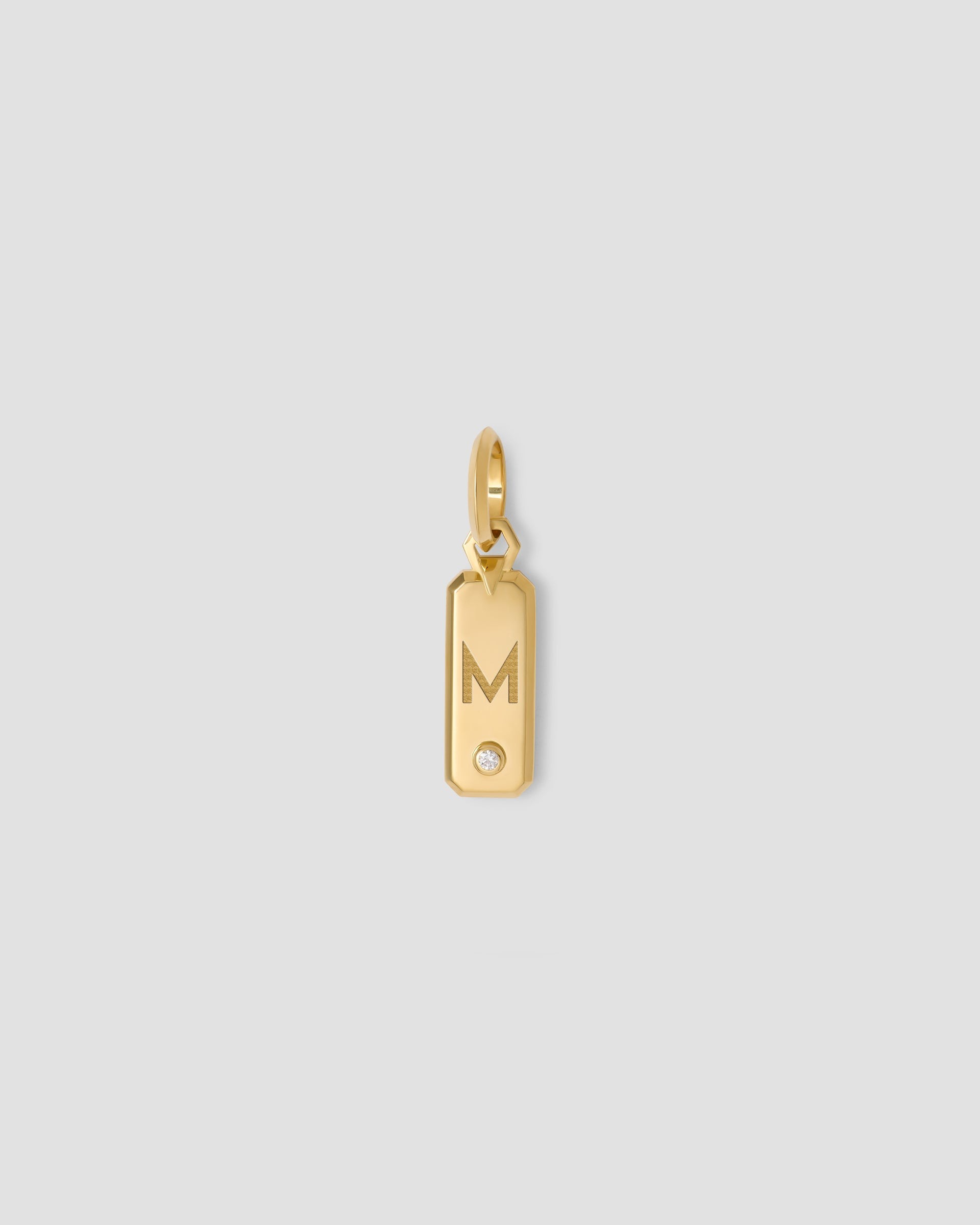 Jennifer Fisher Jennifer Fisher Minimal Block Letter Dog Tag in 18K Yellow Gold M