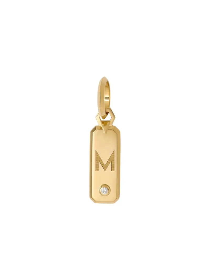 Jennifer Fisher Jennifer Fisher Minimal Block Letter Dog Tag in 18K Yellow Gold M