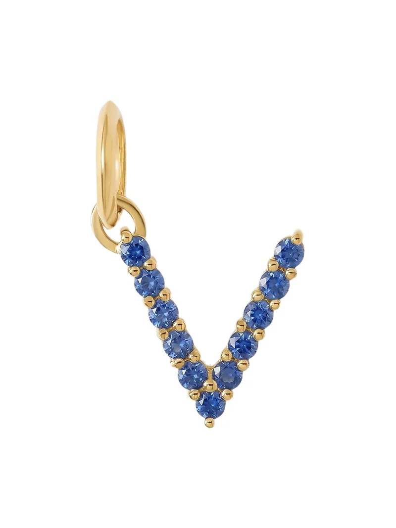 Jennifer Fisher Jennifer Fisher Medium Floating Sapphire Minimal Block Letter 18K Yellow Gold / V