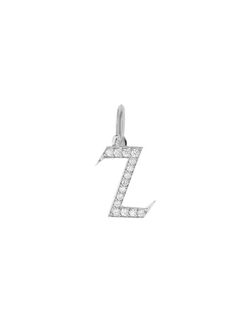 Jennifer Fisher Jennifer Fisher Capital Gothic Letter Charm with Pavé White Diamonds Z / 18K