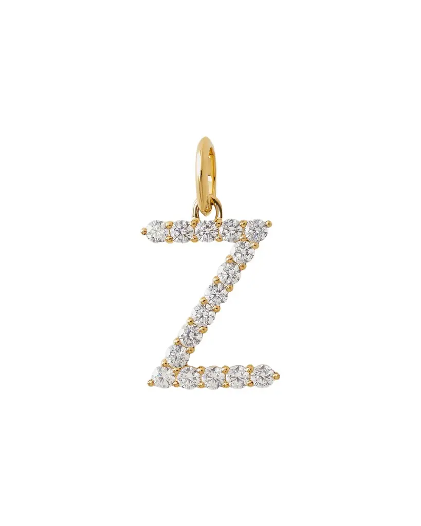 Jennifer Fisher Jennifer Fisher Large Floating Diamond Minimal Block Letter Z / 18K