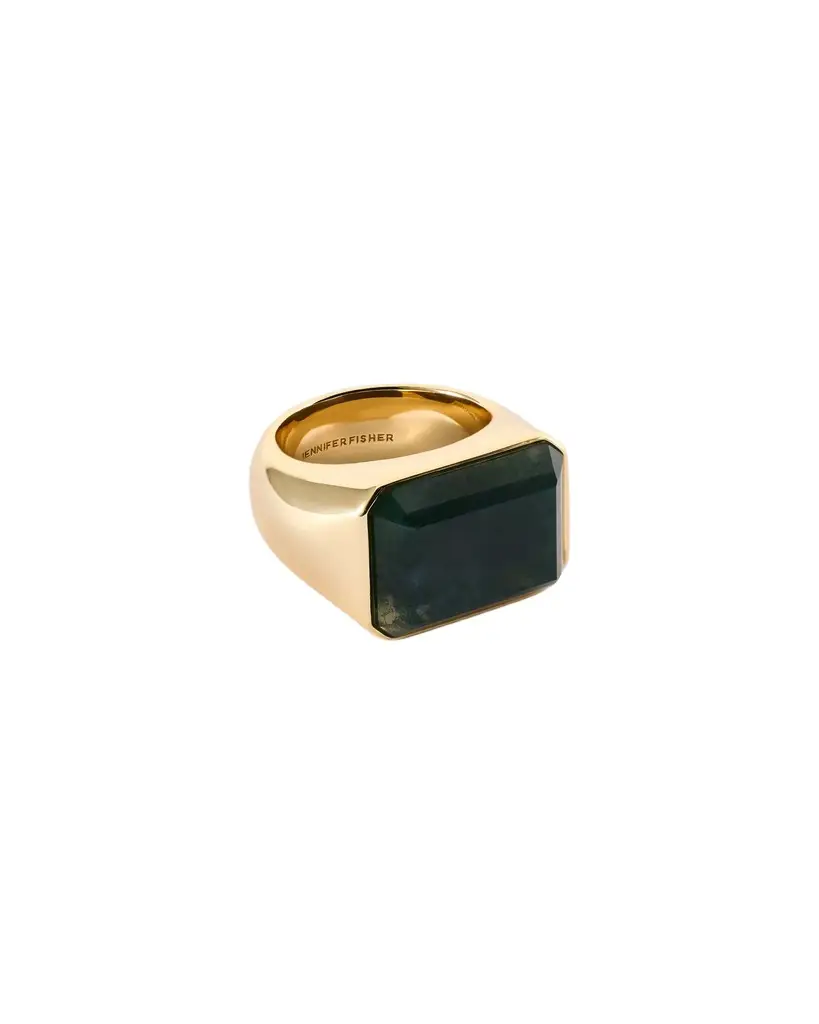 Jennifer Fisher Jennifer Fisher Small Semi-Precious Emerald Signet Ring Green Moss /