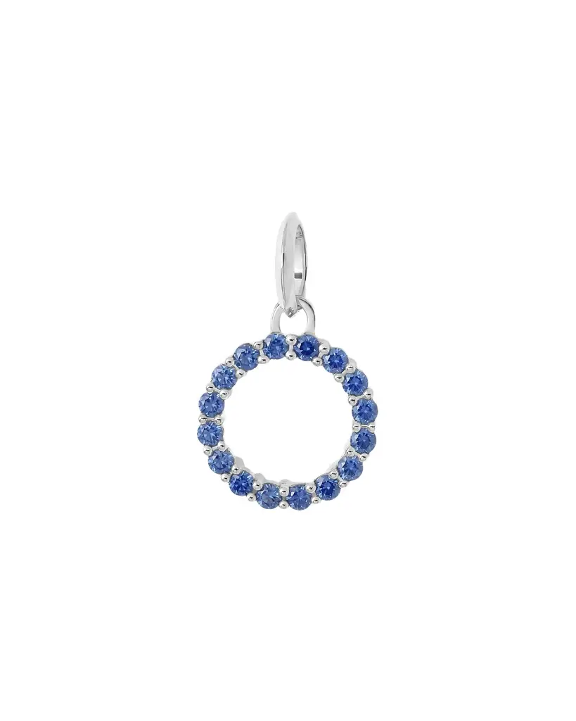Jennifer Fisher Jennifer Fisher Medium Floating Sapphire Minimal Block Letter 18K White Gold / O