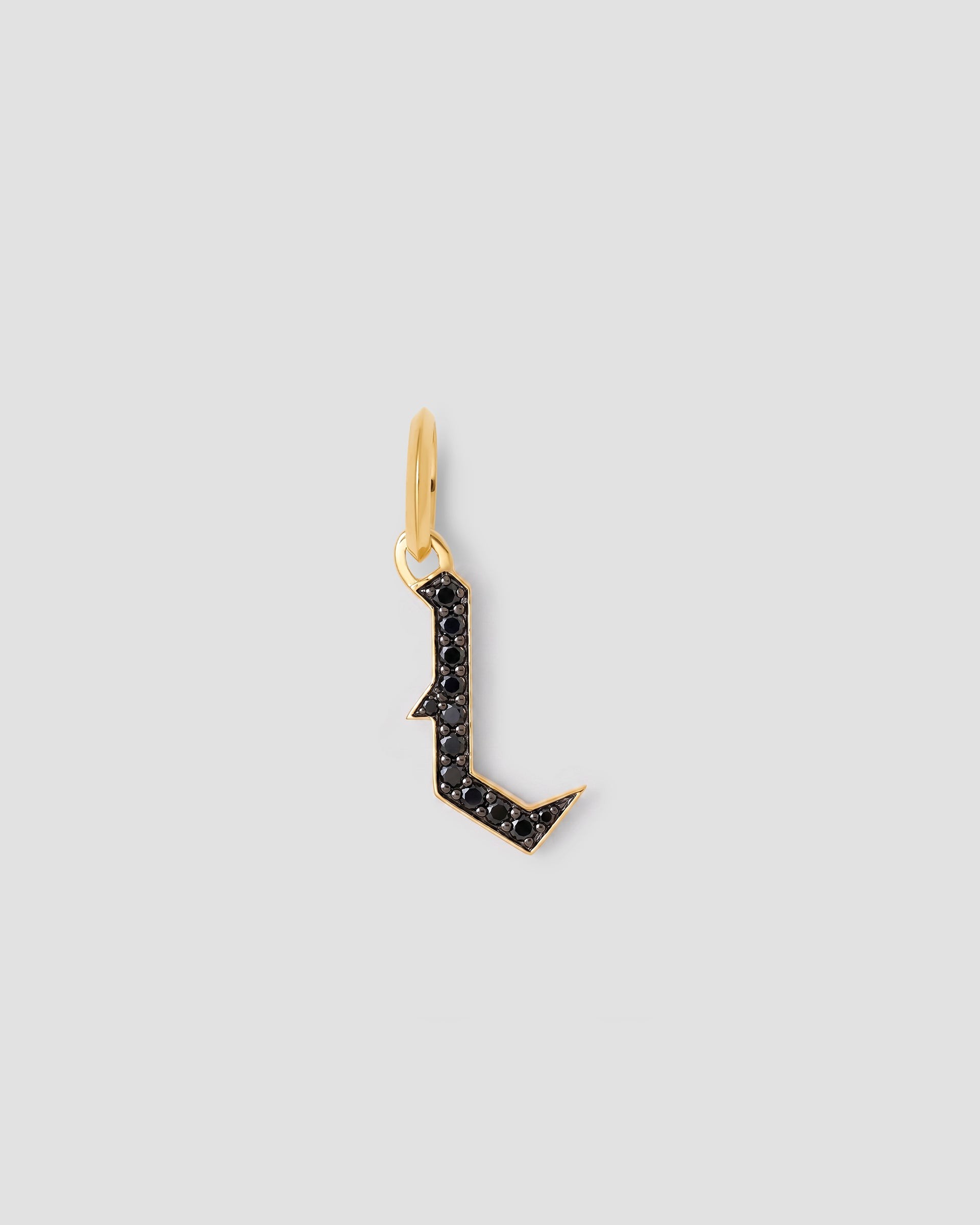 Jennifer Fisher Jennifer Fisher Capital Gothic Letter Charm with Pavé Black Diamonds