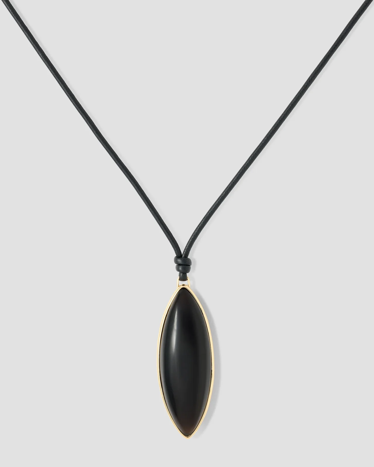 Semi-Precious Dagger Leather Cord Necklace Smokey Quartz Semi-Precious Dagger Leather Cord Necklace Smokey Quartz