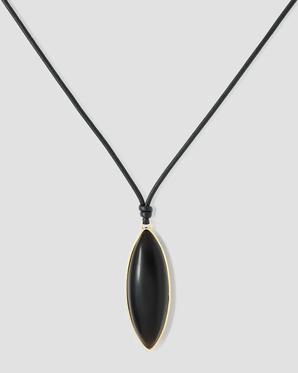 Jennifer Fisher Semi-Precious Dagger Leather Cord Necklace Smokey Jennifer Fisher Semi-Precious Dagger Leather Cord Necklace Smokey