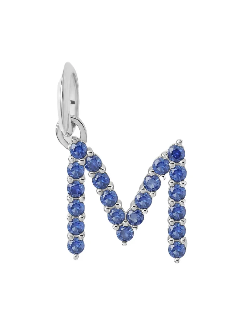 Jennifer Fisher Medium Floating Sapphire Minimal Block Letter 18K White Gold / M
