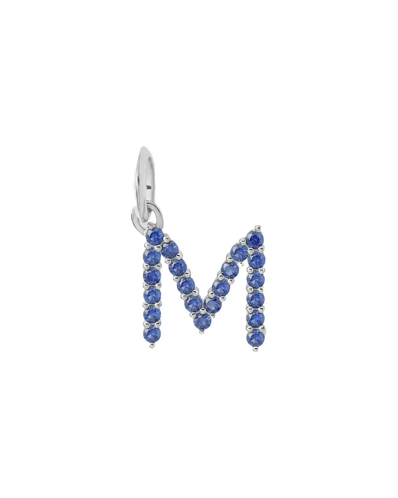 Jennifer Fisher Jennifer Fisher Medium Floating Sapphire Minimal Block Letter 18K White Gold / M