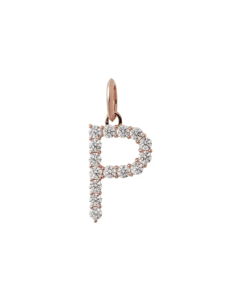 Jennifer Fisher Jennifer Fisher Large Floating Diamond Minimal Block Letter P / 18K