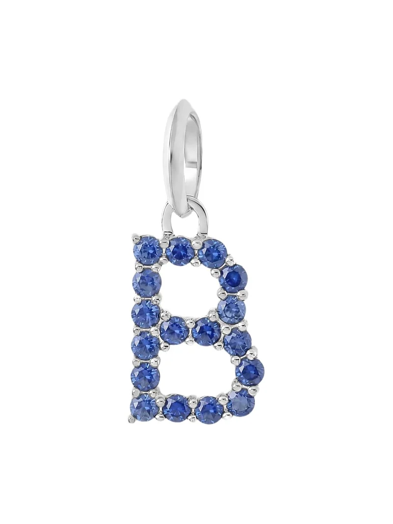 Jennifer Fisher Medium Floating Sapphire Minimal Block Letter 18K White Gold / B