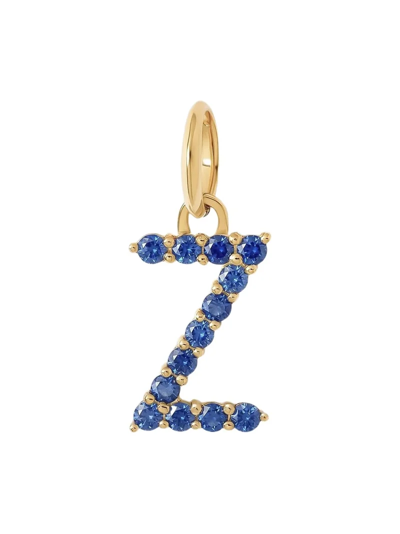 Jennifer Fisher Medium Floating Sapphire Minimal Block Letter 18K Yellow Gold / Z
