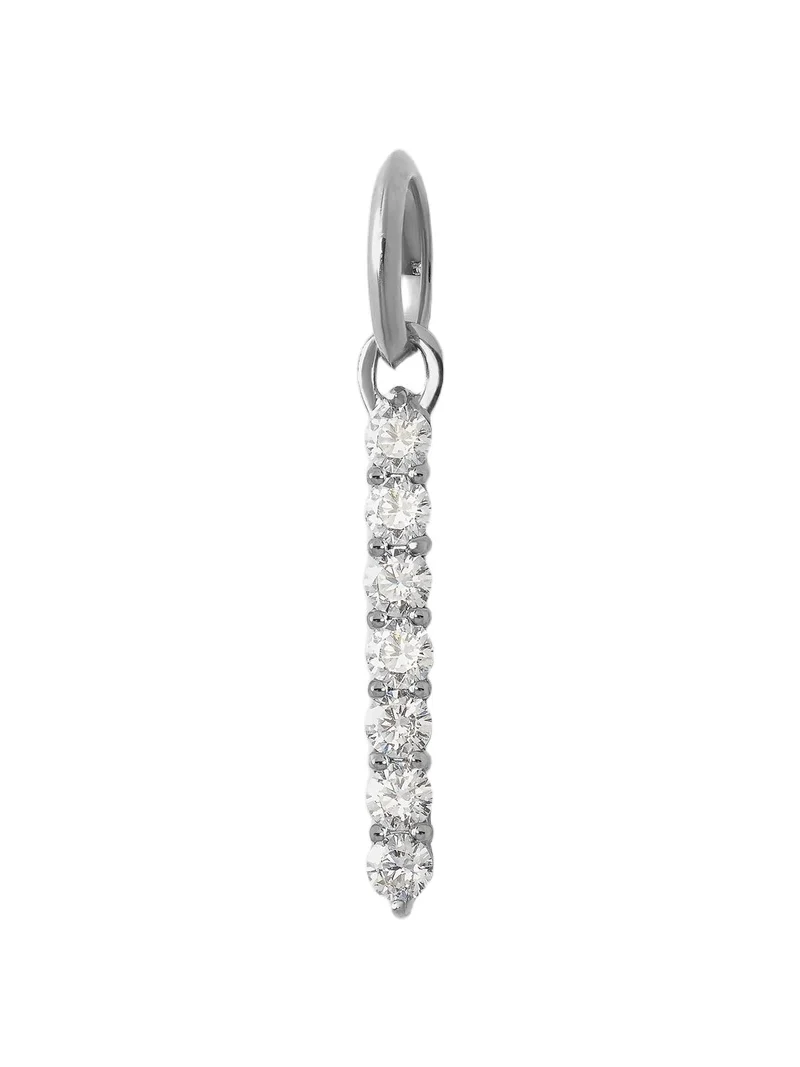 Large Floating Diamond Minimal Block Letter I / 18K White Gold