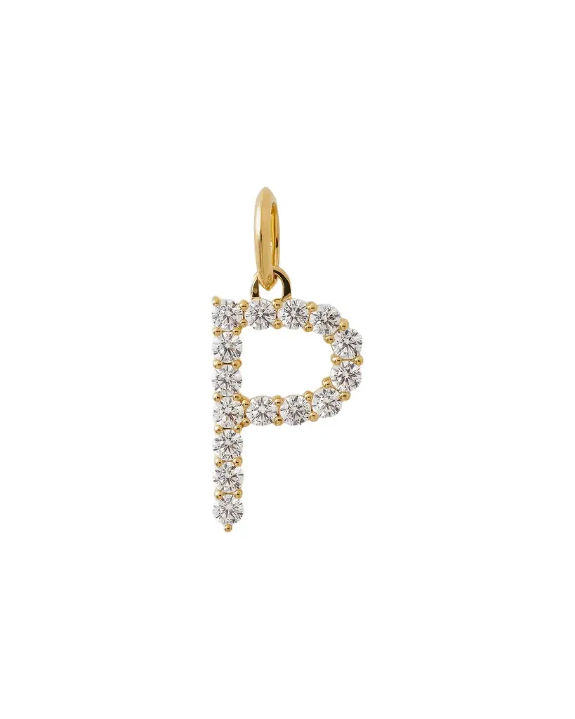 Jennifer Fisher Jennifer Fisher Large Floating Diamond Minimal Block Letter P / 18K