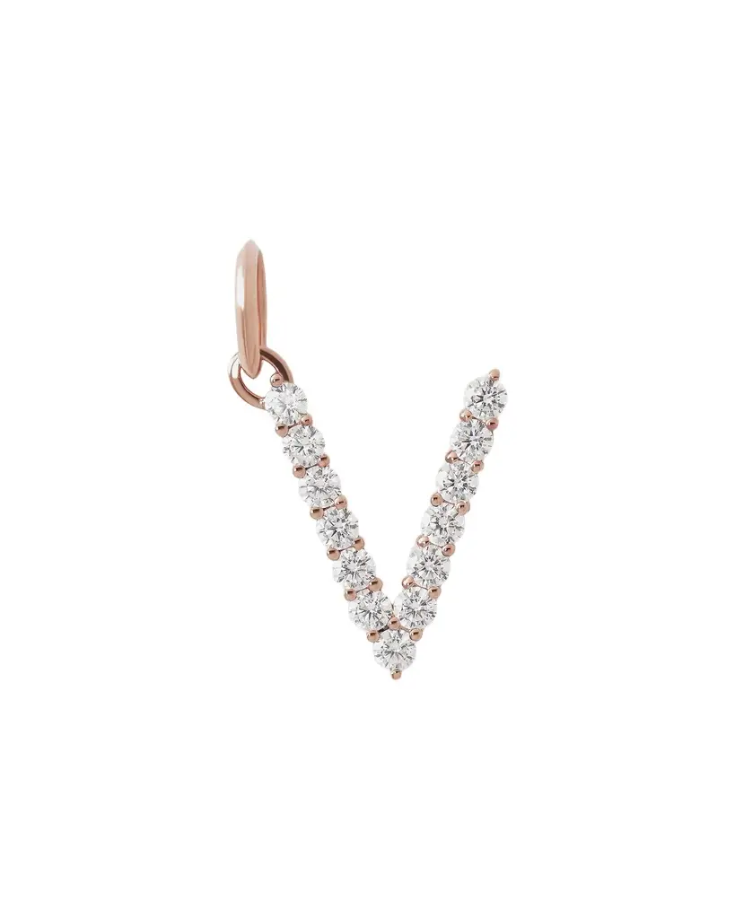 Jennifer Fisher Jennifer Fisher Large Floating Diamond Minimal Block Letter V / 18K