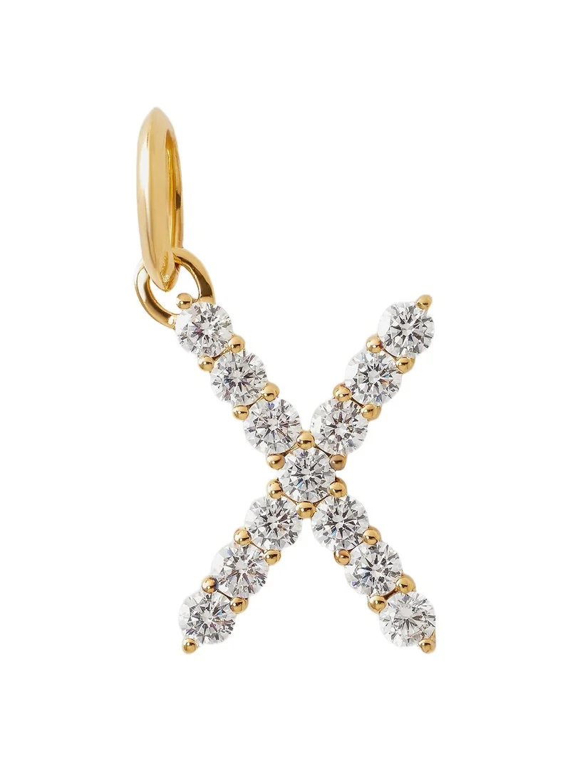 Jennifer Fisher Jennifer Fisher Large Floating Diamond Minimal Block Letter X / 18K Yellow Gold