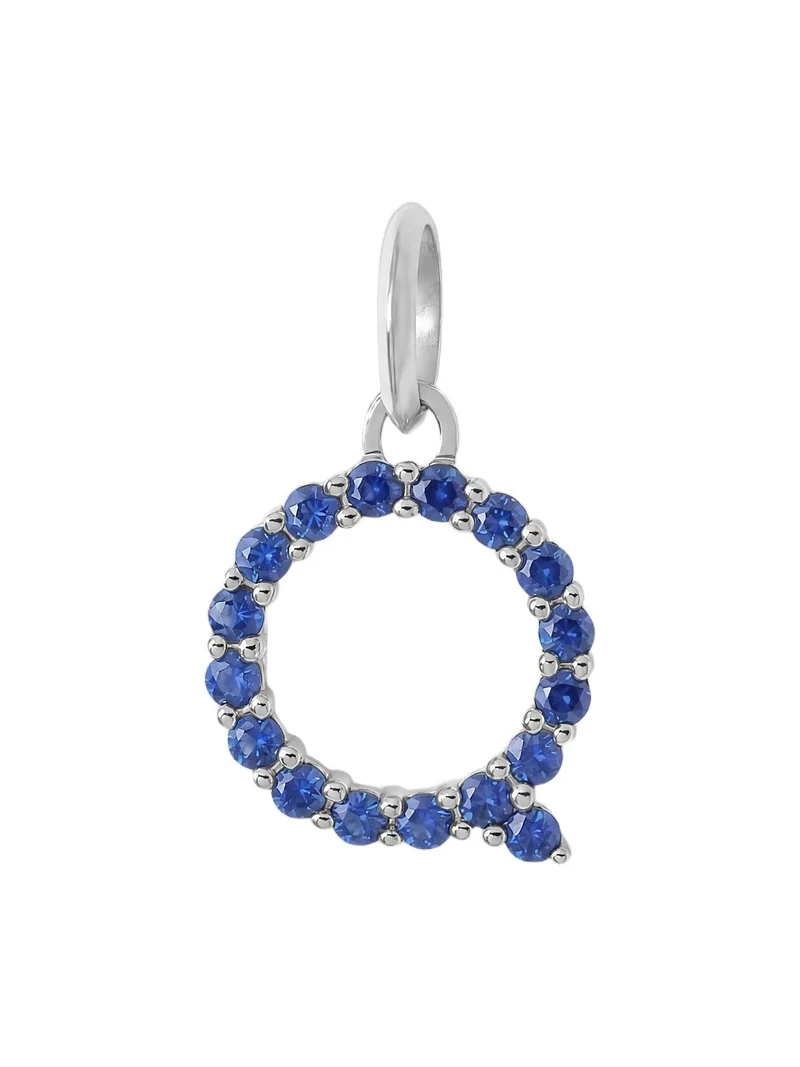 Jennifer Fisher Medium Floating Sapphire Minimal Block Letter 18K White Gold / Q